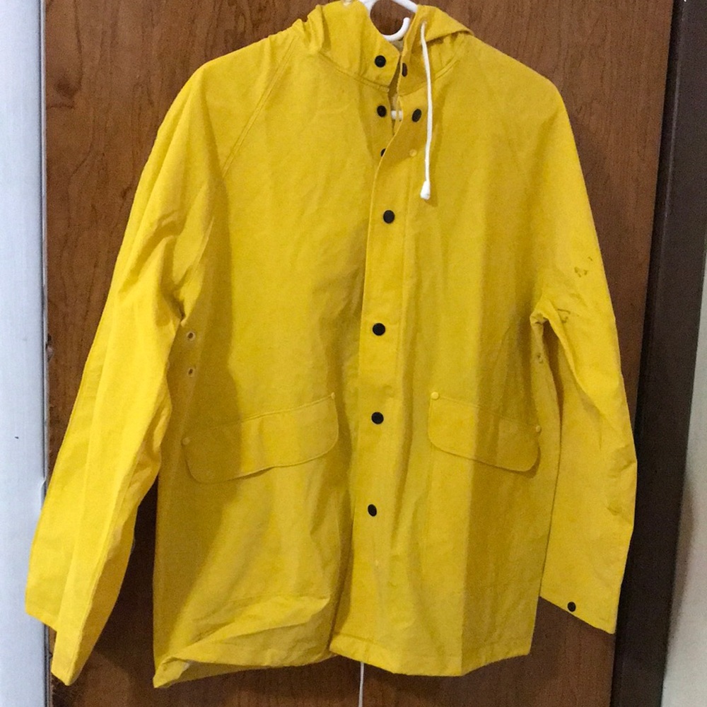 Yellow rain jacket